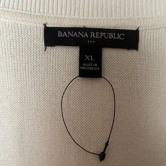 Banana Republic Cream Open Front Cardigan | Size XL | 100% Cotton - Picture 4 of 5
